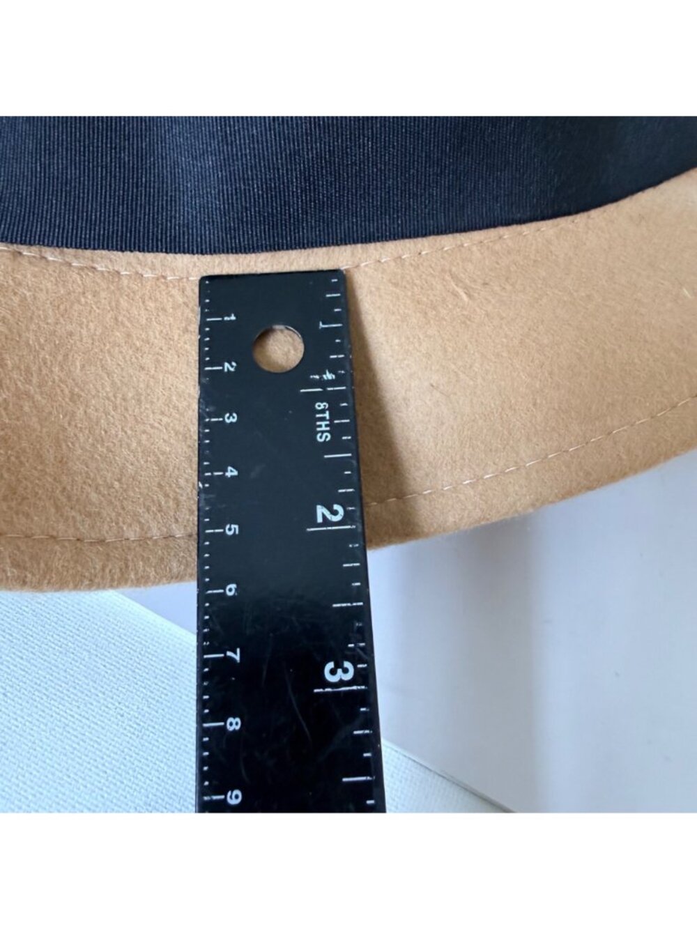 Camel Wool Cloche Hat Black Ribbon Floral Accent VTG Retro Winter Womens Fashion - Picture 14 of 16